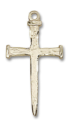 Extel Extra Large 14kt Gold Filled Nail Cross Medal, Made in USA