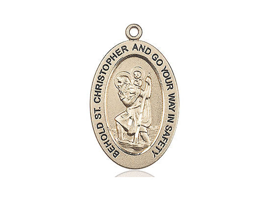 Saint Christopher Medal – Catholic Protection Pendant for Travelers – Perfect for Road Trips, Pilgrimages & Daily Safe Journeys, 14k Yellow Gold, No Chain, Pendant Only, Made in USA
