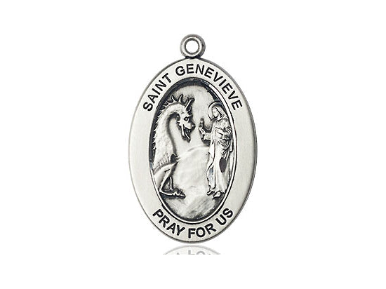 Saint Genevieve Medal – Inspirational Catholic Gift for Women of Faith – Pendant for Protection, Strength & Maternal Love, Pewter, No Chain, Pendant Only, Made in USA