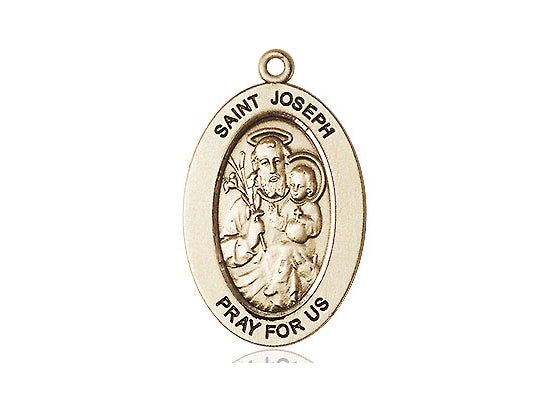 Saint Joseph Medal – Patron Saint of Fathers & Workers – Catholic Gift for Men, Dads & Husbands Seeking Strength, Provision & Protection, 14k Yellow Gold, No Chain, Pendant Only, Made in USA