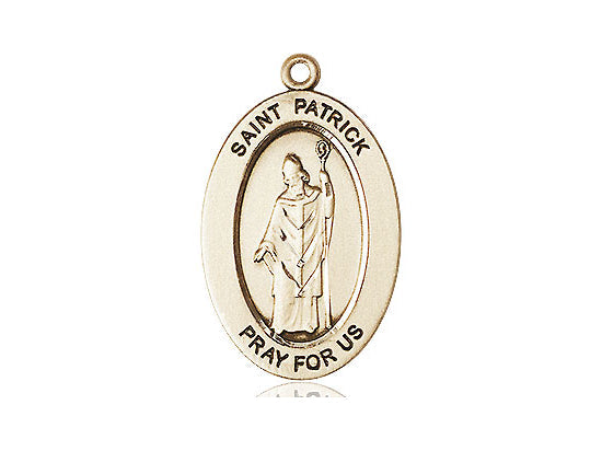 Saint Patrick Medal – Catholic Gift for Irish Heritage & Evangelization – Faith Pendant for Men, Missionaries & Converts, 14k Yellow Gold, No Chain, Pendant Only, Made in USA