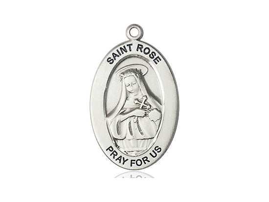 Saint Rose of Lima Medal – Catholic Jewelry for Women of Faith & Inner Strength – Patron Saint of Perseverance in Adversity, Sterling Silver, No Chain, Pendant Only, Made in USA