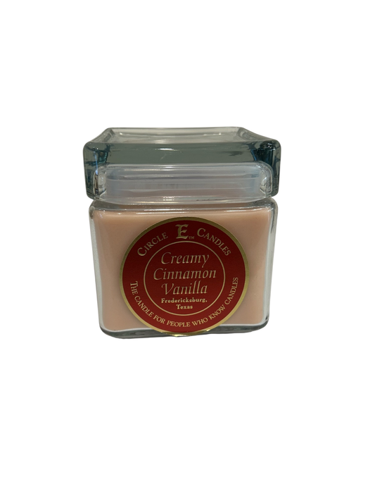 Circle E Candles, Creamy Cinnamon Vanilla Scent, Medium Size Jar Candle, 32oz, 2 Wicks