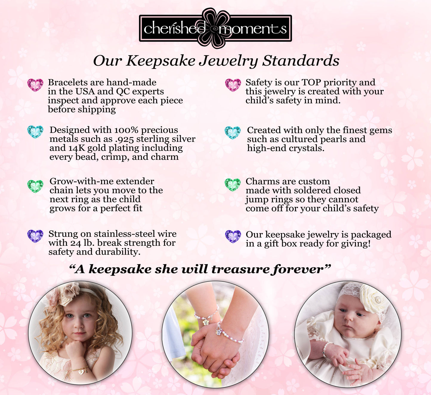 Girls 14K Gold-Plated Pearl Baby Bracelet Children's Jewelry Small 0-12m