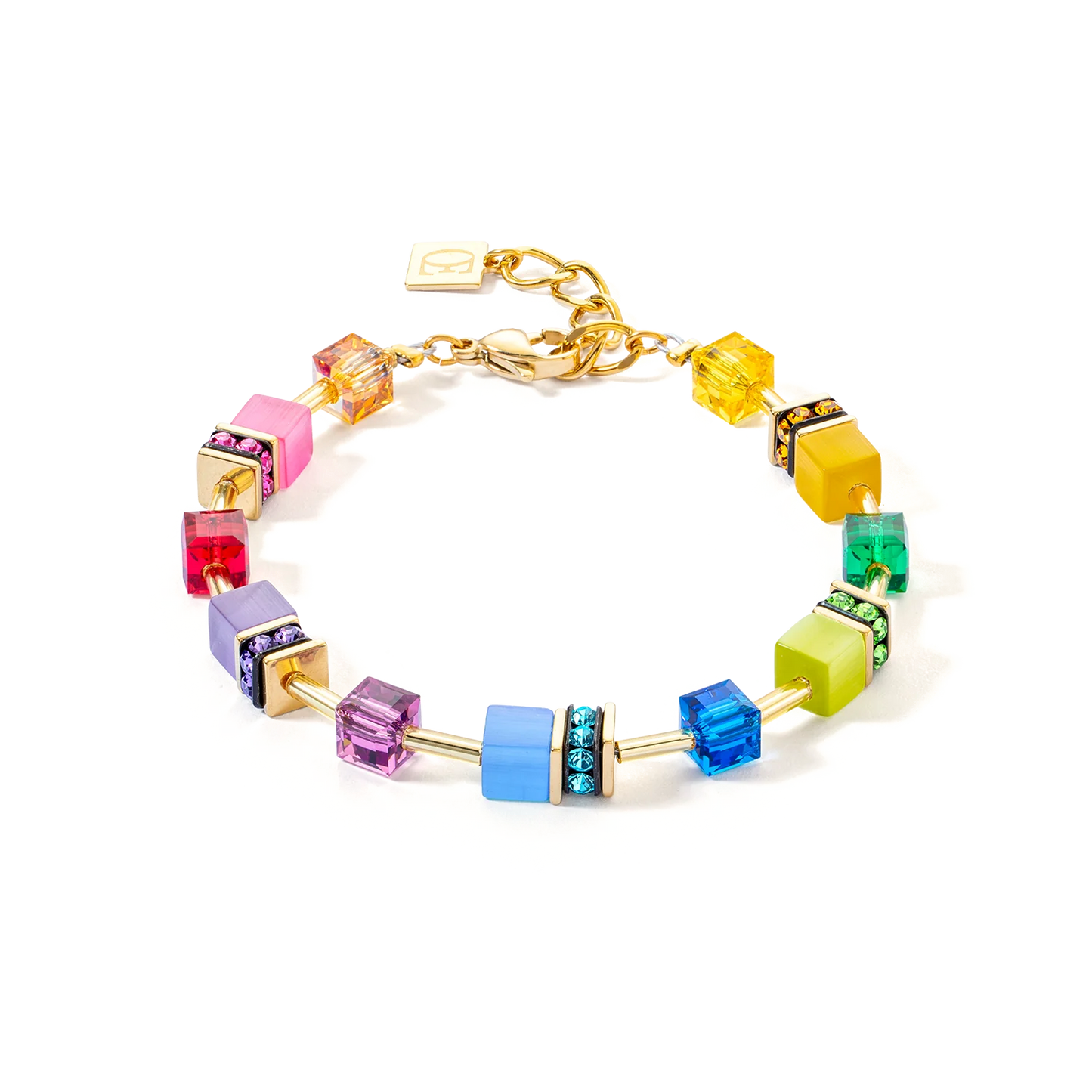 GeoCUBE® Iconic Layer Bracelet Gold-Rainbow Elegance