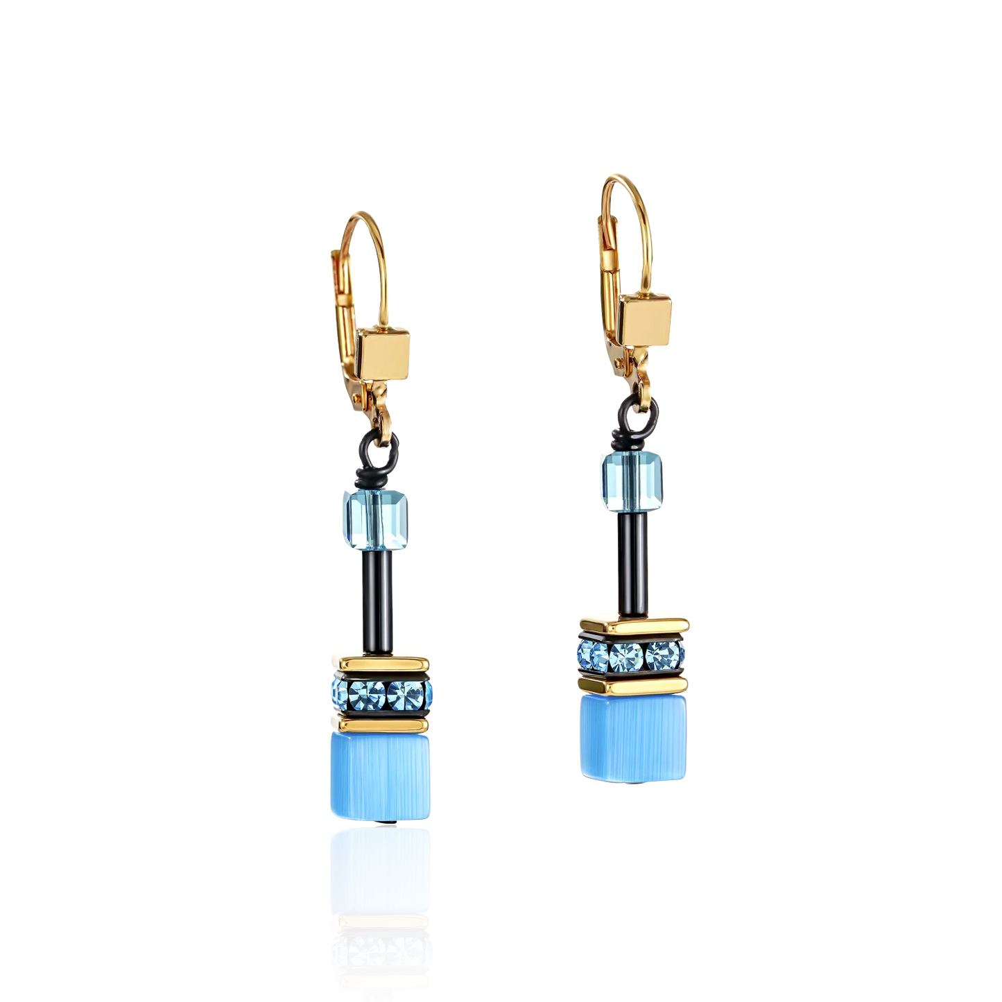 GeoCUBE® Earrings Multicolor Rainbow Gold for Every Occasion