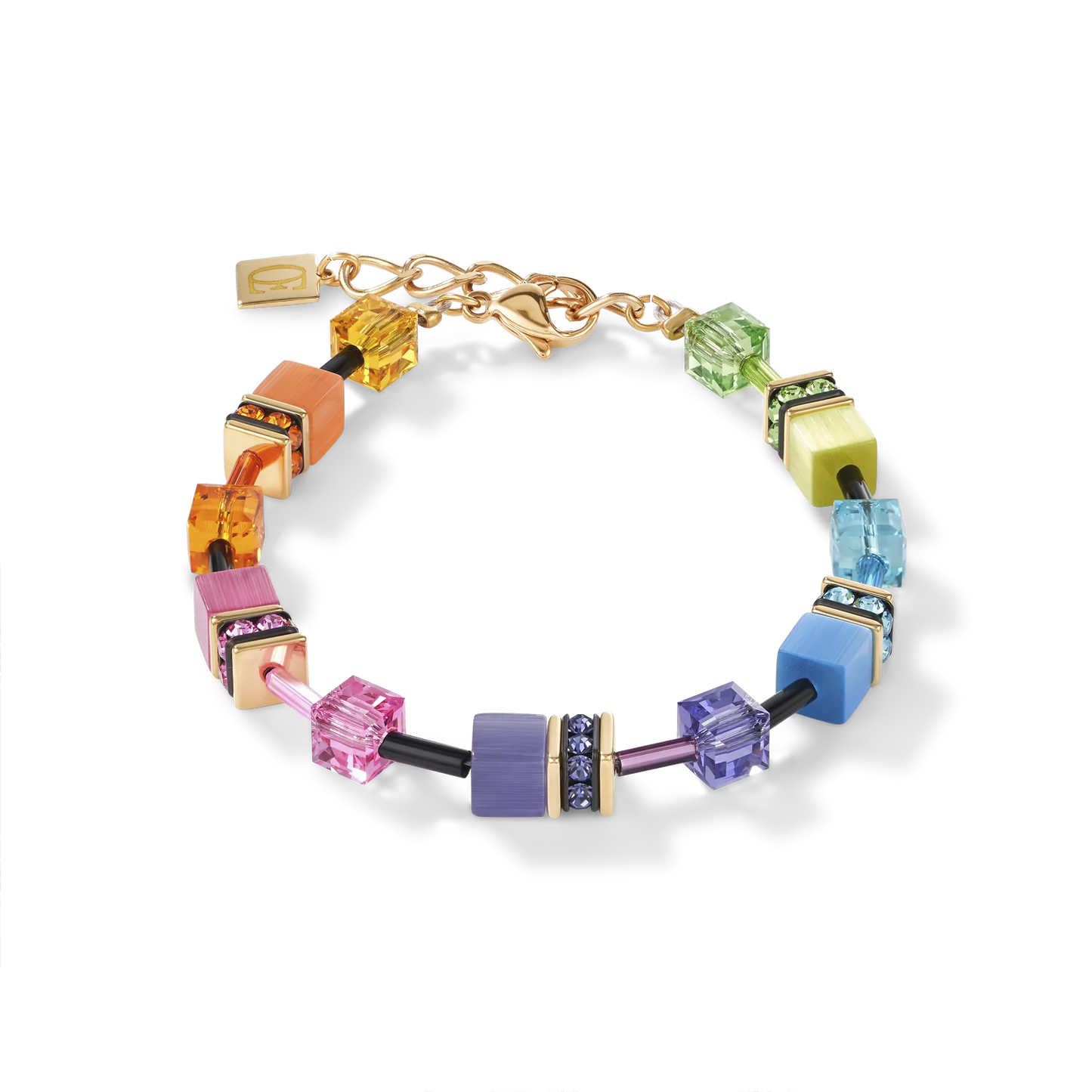 GeoCUBE® Bracelet Multicolor Rainbow Gold Fashion Jewelry