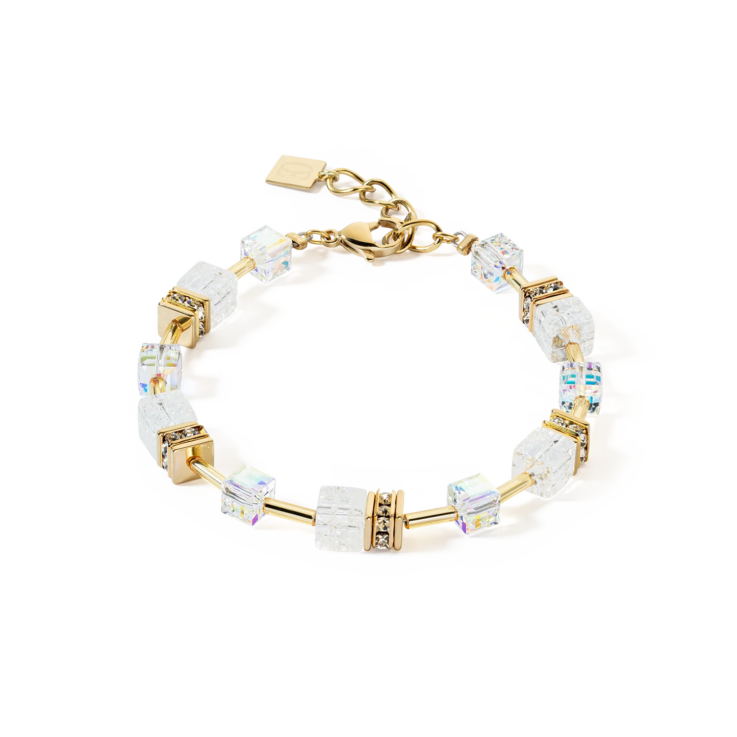 GeoCUBE® Iconic Nature Bracelet Gold White - Elegant Jewelry