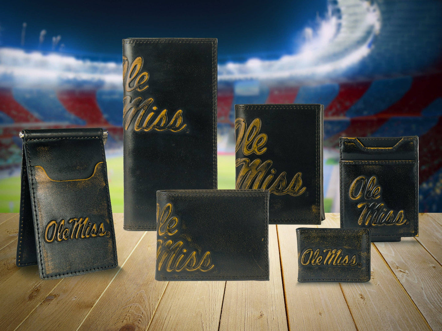 Ole Miss Rebels Burnished Leather Bifold Wallet