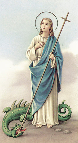 Saint Martha Paper Catholic Prayer Holy Card with Blank Back, Pack of 100