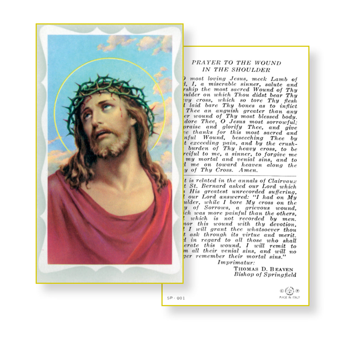 Saint George Laminated Catholic Prayer Holy Card with Prayer on Back, Single Card