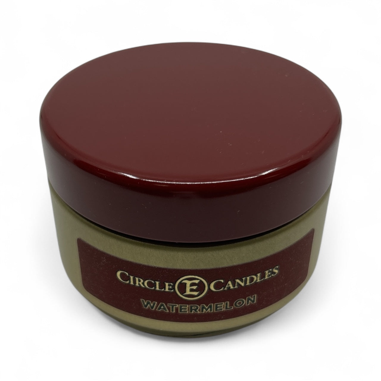Circle E Candles, Watermelon Scent, Extra Small Size Travel Tin Candle, 4oz, 1 Wick
