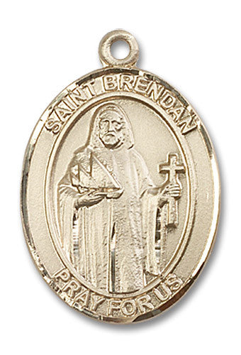Extel Large Oval 14kt Gold Filled St. Brendan the Navigator Medal, Made in USA