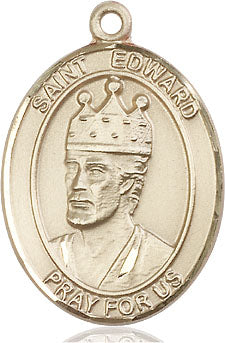 Extel Large Oval 14kt Gold Filled St. Edward the Confessor Medal, Made in USA