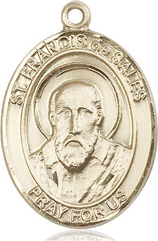 Extel Large Oval 14kt Gold Filled St. Francis de Sales Medal, Made in USA