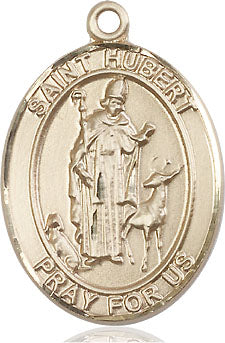 Extel Large Oval 14kt Gold Filled St. Hubert of Liege Medal, Made in USA