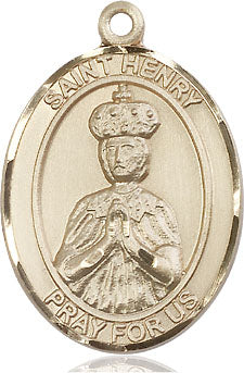 Extel Large Oval 14kt Gold Filled St. Henry II Medal, Made in USA