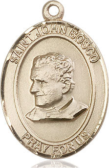 Extel Large Oval 14kt Gold Filled St. John Bosco Medal, Made in USA