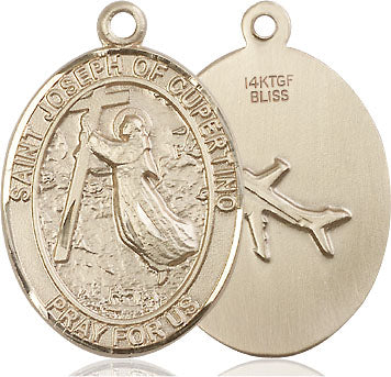 Extel Large Oval 14kt Gold Filled St. Joseph of Cupertino Medal, Made in USA