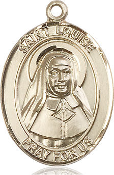 Extel Large Oval 14kt Gold Filled St. Louise de Marillac Pendant with 24" chain, Made in USA