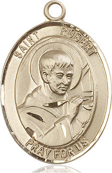 Extel Large Oval 14kt Gold Filled St. Robert Bellarmine Medal, Made in USA