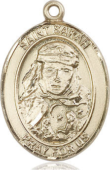 Extel Large Oval 14kt Gold Filled St. Sarah Medal, Made in USA