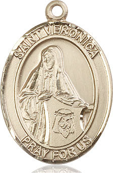 Extel Large Oval 14kt Gold Filled St. Veronica Pendant with 24" chain, Made in USA