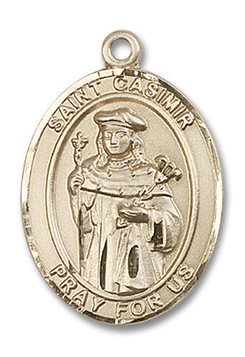 Extel Large Oval 14kt Gold Filled St. Casimir of Poland Medal, Made in USA