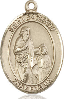 Extel Large Oval 14kt Gold Filled St. Zachary Medal, Made in USA