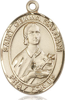 Extel Large Oval 14kt Gold Filled St. Gemma Galgani Medal, Made in USA