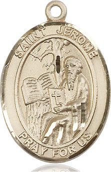 Extel Large Oval 14kt Gold Filled St. Jerome Medal, Made in USA