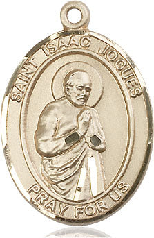 Extel Large Oval 14kt Gold Filled St. Isaac Jogues Medal, Made in USA