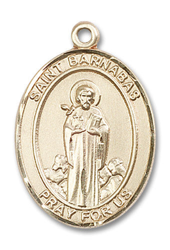 Extel Large Oval 14kt Gold Filled St. Barnabas Medal, Made in USA
