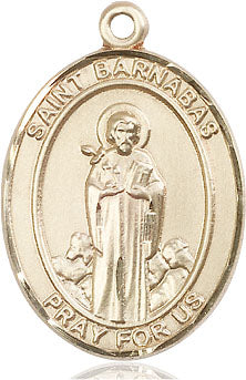 Extel Large Oval 14kt Gold Filled St. Barnabas Medal, Made in USA