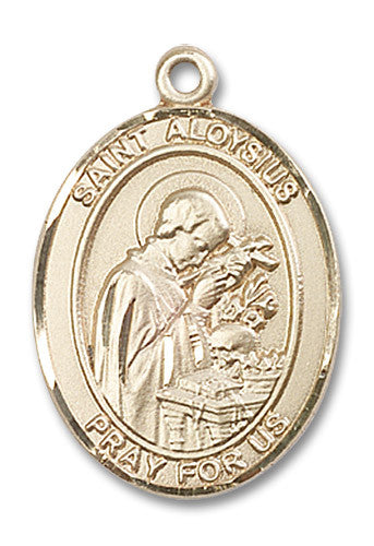 Extel Large Oval 14kt Gold Filled St. Aloysius Gonzaga Medal, Made in USA