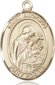 Extel Large Oval 14kt Gold Filled St. Aloysius Gonzaga Medal, Made in USA