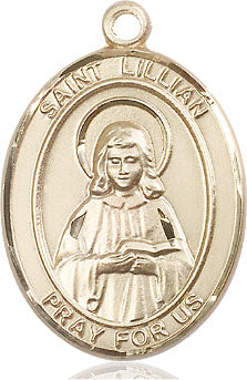 Extel Large Oval 14kt Gold Filled St. Lillian Medal, Made in USA