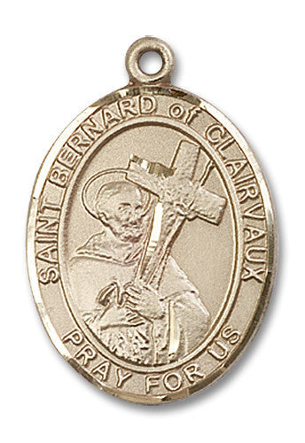 Extel Large Oval 14kt Gold Filled St. Bernard of Clairvaux Medal, Made in USA