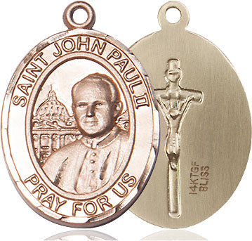 Extel Large Oval 14kt Gold Filled St. John Paul II Medal, Made in USA