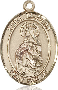 Extel Large Oval 14kt Gold Filled St. Matilda Pendant with 24" chain, Made in USA