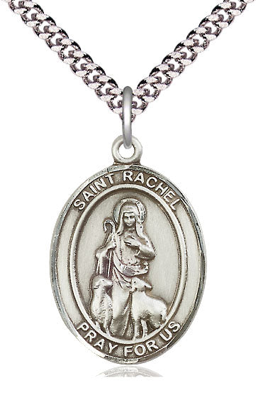 Extel Large Oval Pewter St. Rachel Pendant with 24" chain, Made in USA