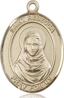Extel Large Oval 14kt Gold Filled St. Rebecca Medal, Made in USA
