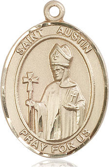 Extel Large Oval 14kt Gold Filled St. Austin Medal, Made in USA