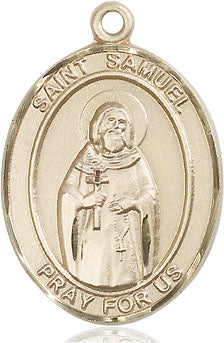 Extel Large Oval 14kt Gold Filled St. Samuel Pendant with 24" chain, Made in USA