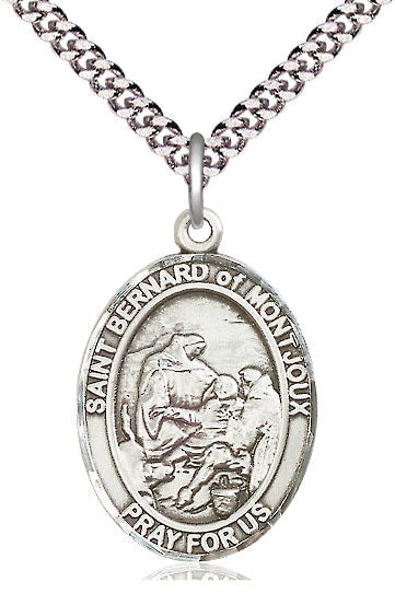 Extel Large Oval Pewter St. Bernard of Montjoux Pendant with 24" chain, Made in USA