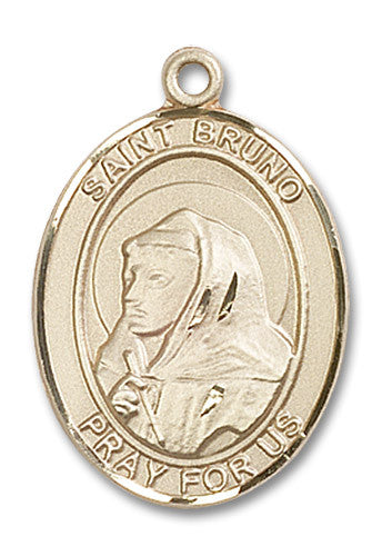 Extel Large Oval 14kt Gold Filled St. Bruno Medal, Made in USA
