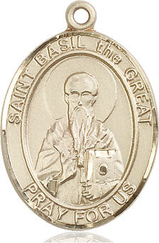 Extel Large Oval 14kt Gold Filled St. Basil the Great Medal, Made in USA