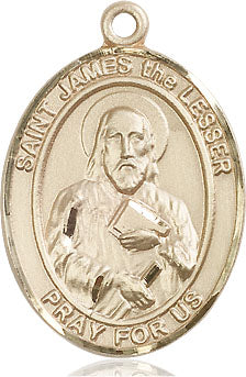 Extel Large Oval 14kt Gold Filled St. James the Lesser Medal, Made in USA