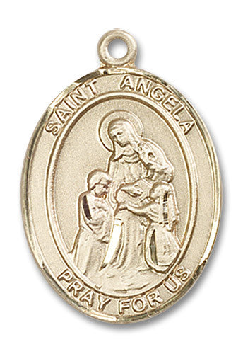 Extel Large Oval 14kt Gold Filled St. Angela Merici Medal, Made in USA
