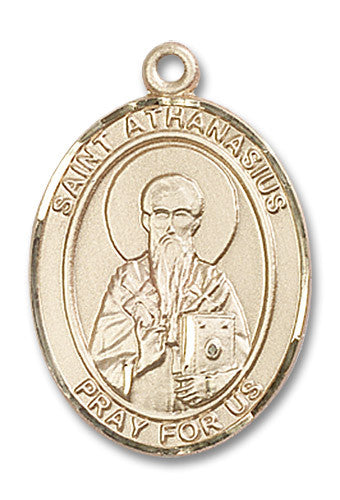Extel Large Oval 14kt Gold Filled St. Athanasius Medal, Made in USA